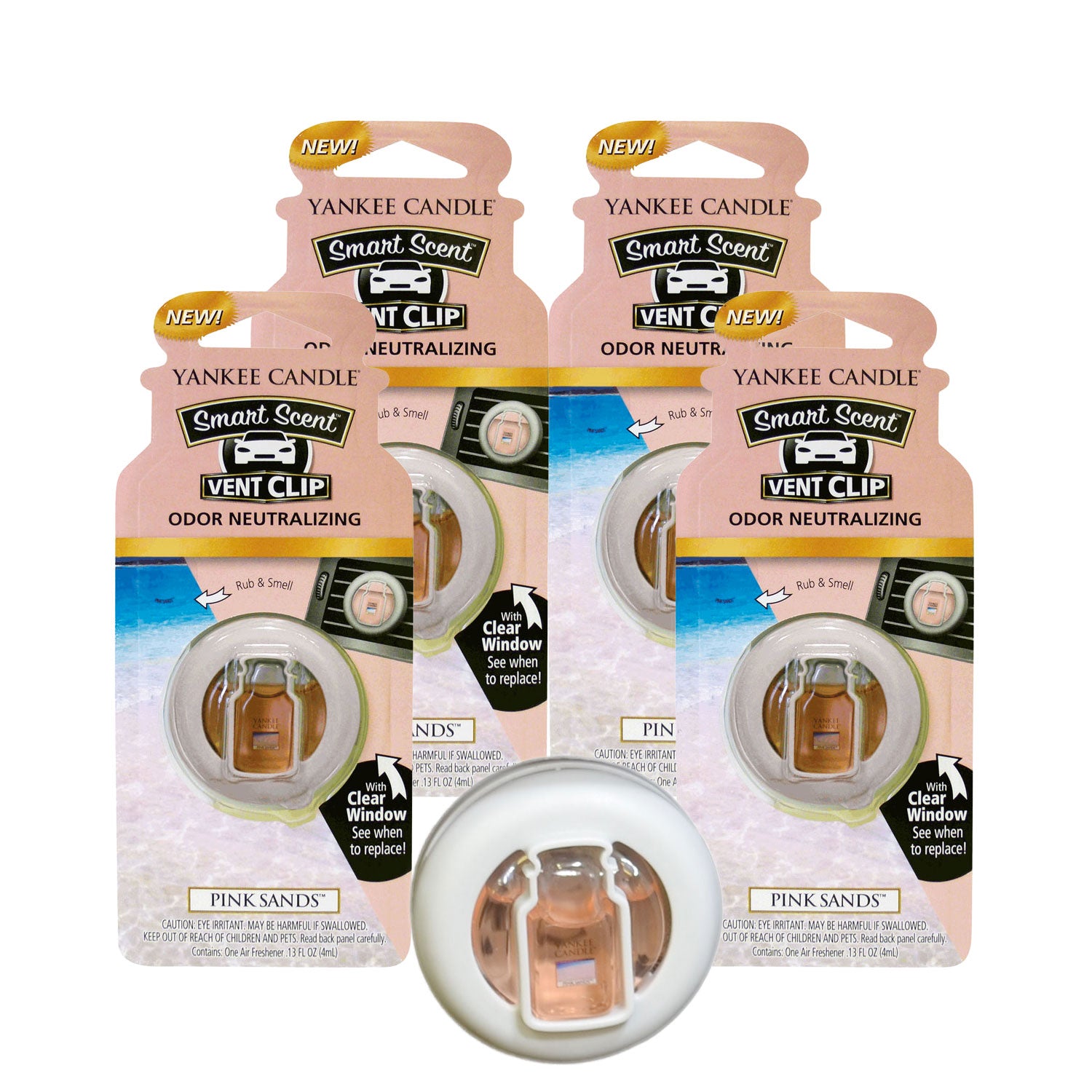 Yankee Candle Car Freshener Smart-Scent Vent Clips, 4-PACK (Pink Sands) by  GOSO Direct